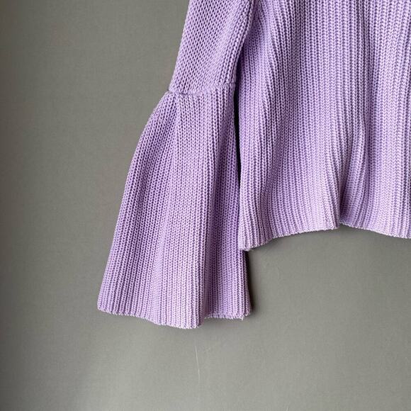 Free‎ People sz S purple knit bell sleeve 100% cotton sweater NWOT - Picture 9 of 11